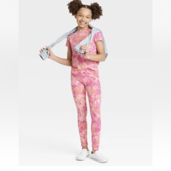 NEW Girls Leggings Cat & Jack Pink tie dye stretch Various Sizes, NWT. 2 pair - Picture 1 of 5